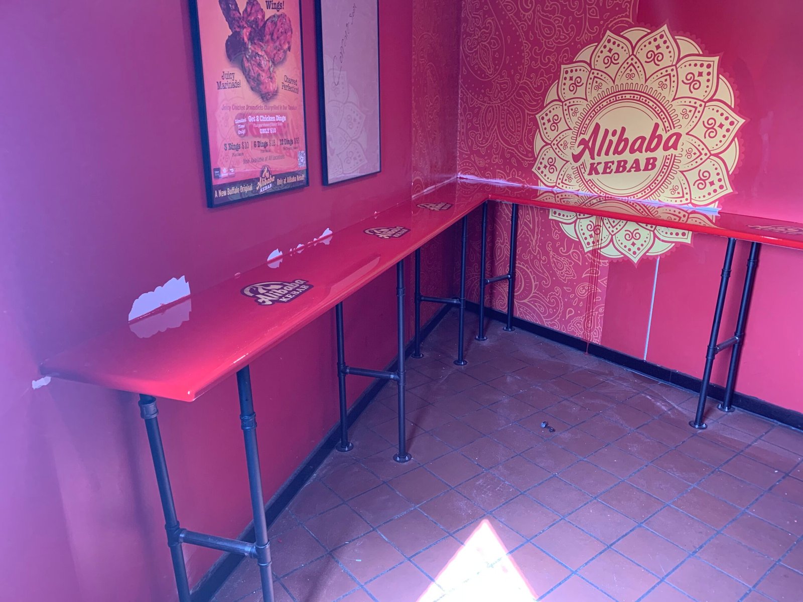 Custom Epoxy Bench — Restaurant Installation